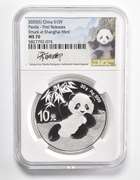 MS70 2020 (S) China 10 Yuan Silver Panda First Releases - Signed - NGC