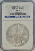 Flawless NGC MS70 graded 2008-W Early Releases $1. NGC MS70