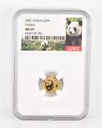 MS69 2001 China 20 Gold Yuan - Panda - Graded NGC