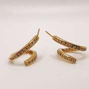 14kt Solid Yellow Gold & Diamond Earrings