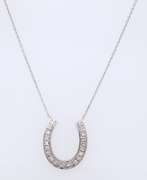Sparkling White Gold Diamond Horseshoe Pendant on Chain