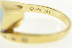 14K Yellow Gold Tanzanite Black Opal Diamond Geometric Ring