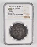 AU55 (1542-55)G M Mexico 4 Reales - Carlos & joanna - (13.54g) - NGC