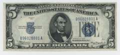 Near Gem Crisp Uncirculated 1934 $5 Silver Certificate note