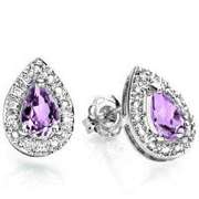 3/4 CARAT AMETHYST 925 STERLING SILVER EARRINGS