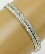 2 Vintage Sterling Repousse Bangle Bracelets
