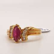 18kt Yellow Gold, Ruby, & Diamond Ring