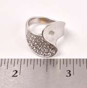 Spectacular Diamond Swirl Ring in 18K White Gold