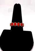 Stunning 18kt Yellow Gold Coral and Diamond Band
