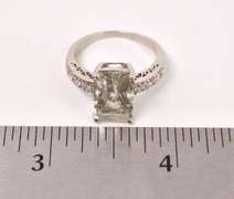 Gorgeous Green Amethyst Ring in 14K White Gold