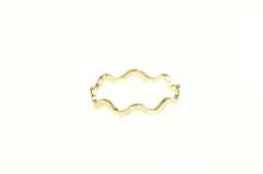 14K Yellow Gold 3.0mm Wavy Curvy Zig Zag Stackable Band Ring