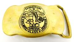 Vintage Alaska Corrections Solid Brass Belt Buckle