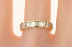 14K Yellow Gold Baguette Infinity Anniversary Wedding Band Ring