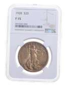 F15 1928 $20 Saint-Gaudens Gold Double Eagle - Graded NGC
