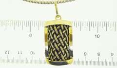 Sterling Silver Woven Basket Design Pendant With Italian Snake Collar Necklace
