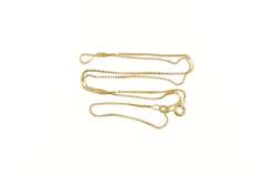 14K Yellow Gold 0.9mm Box Square Classic Simple Chain Necklace