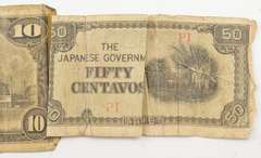 WWII Short Snorter - China, Japan, United States - 5 Total Notes