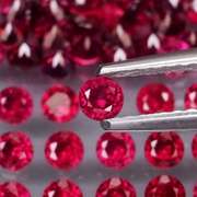 Premium diamond cut 6.67ct Rhodolite Garnet set