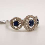 14kt Gold, Blue Sapphire, & Diamond Ring
