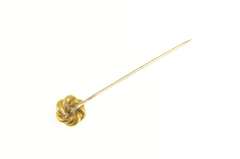 14K Yellow Gold Victorian Diamond Twist Knot Ornate Stick Pin