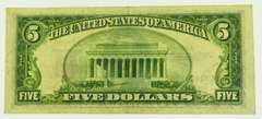 1953-C $5 Five Dollars Red Seal Lincoln Bank Note US Bill