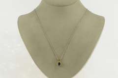 14K Yellow Gold 0.75 Ctw Oval Sapphire Diamond Halo Classic Pendant