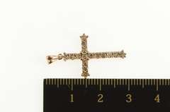 10K Rose Gold 0.40 Ctw Fancy Champagne Diamond Cross Pendant
