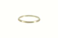 14K White Gold 1950's Vintage NOS 1.3mm Grooved Band Ring