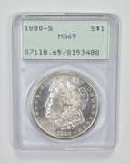 MS65 1880-S Morgan Silver Dollar - Graded PCGS