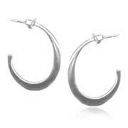 Sterling Silver Oval Hoop Earrings