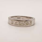 14kt Solid White Gold Diamond Band Ring