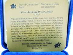 1995 Peacekeeping Proof Dollar Canadian Coin