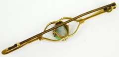 Antique English 9CT Gold Opal Bar Pin or Pendant