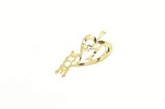 14K Yellow Gold #1 Number One Mom Mothers Day Charm/Pendant