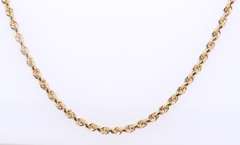Simple Yellow Gold Rope Chain Necklace