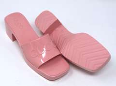 Rubber Gucci Logo Platform Slide Sandal