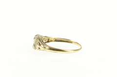 14K Yellow Gold Art Deco Filigree 4.5mm Engagement Setting Ring