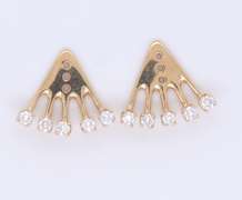 Dazzling Yellow Gold Diamond Spray Earring Jackets