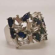 14kt Gold, Blue Sapphire & Diamond Ring