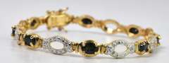 Vermeil Sapphire Bracelet With Silver Accents