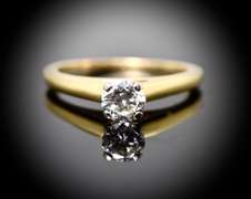 Pretty 55 point Diamond 18K Engagement Ring