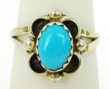 Vintage Child's Navajo Sterling Turquoise Ring