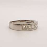 14kt Solid White Gold Diamond Band Ring