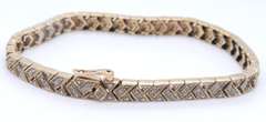 Vintage Sterling Silver Crystal Bracelet