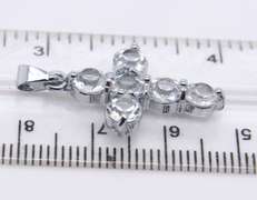 Group Lot of 6 Vintage Sterling Silver Cubic Zirconia Cross Pendants