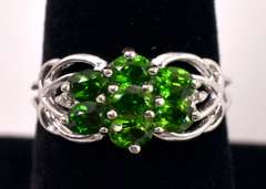 Gorgeous Green Gemstone Ring in White Gold