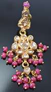 Valuable 21K Gold, Ruby, and Diamond Indian Earrings