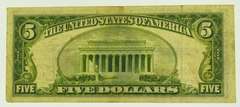 1953-A $5 Five Dollars Red Seal Lincoln Bank Note US Bill