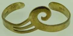 Sterling silver Mexico Solid Wave Design Cuff Bracelet
