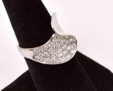 Spectacular Diamond Swirl Ring in 18K White Gold